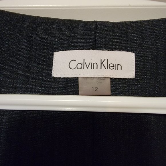 Calvin Klein Faux Wrap Dress Grey - Picture 6 of 7